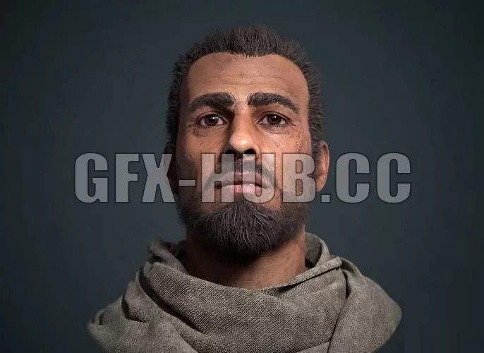 PBR Game 3D Model – Monk Fighter