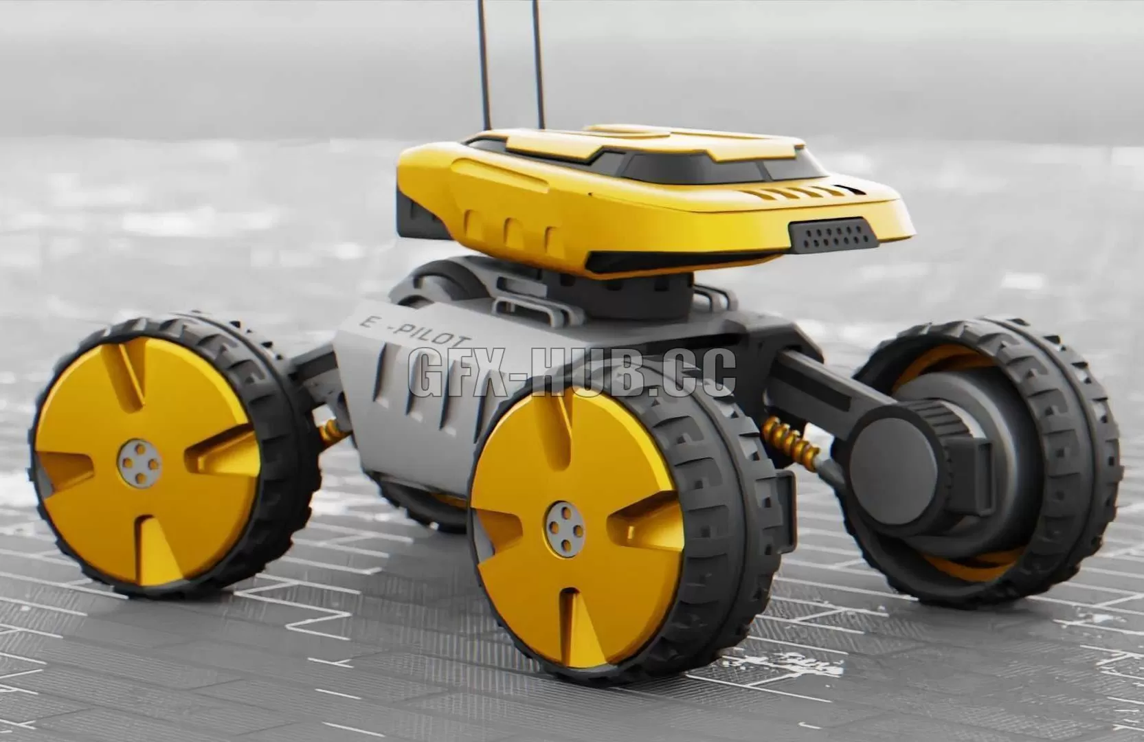 PBR Game 3D Model – MOON LANDER E-2000