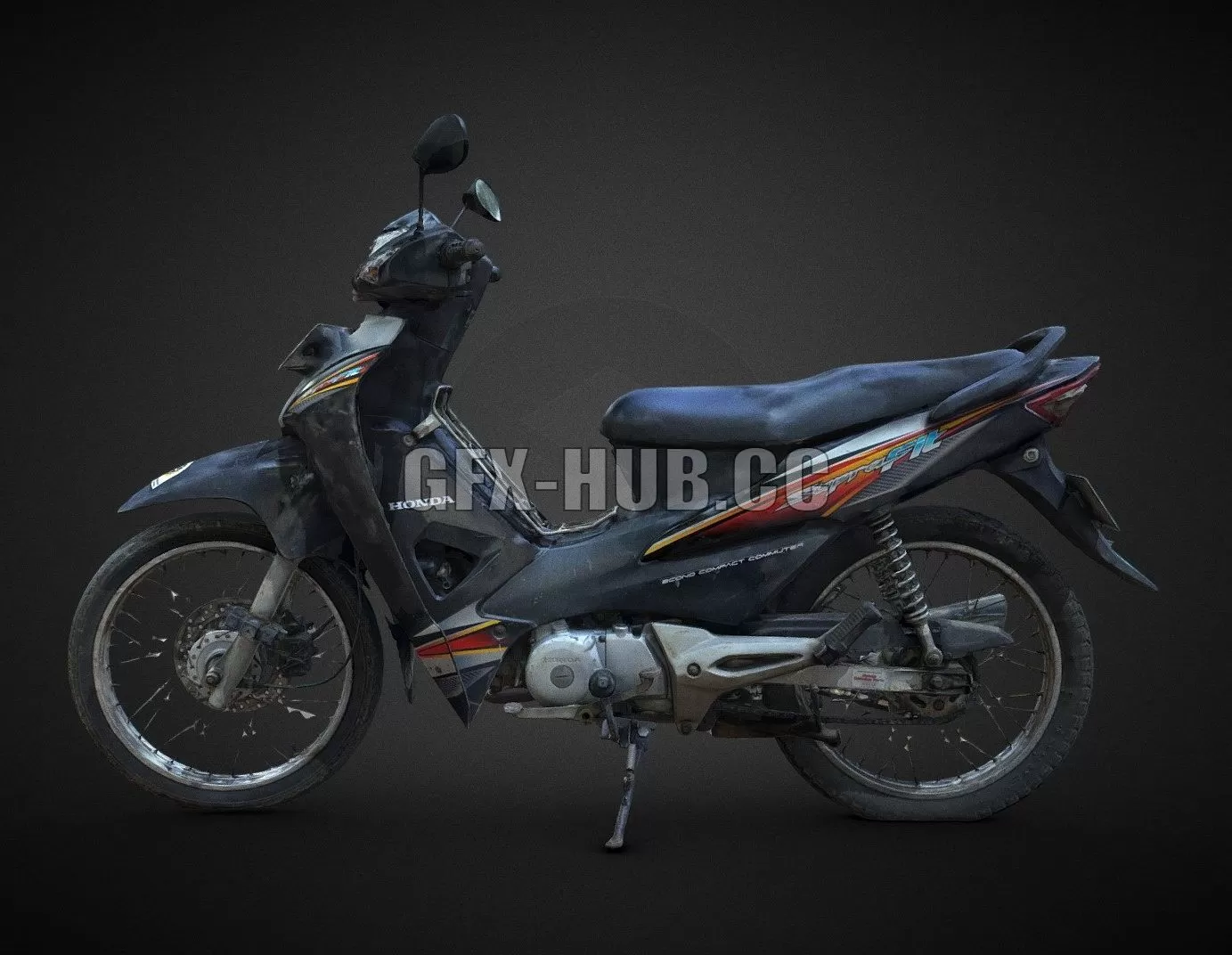 PBR Game 3D Model – Motocycle Supra Fit