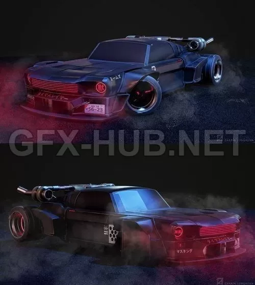 PBR Game 3D Model – Mustang 2067