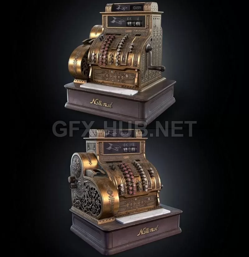 PBR Game 3D Model – National Cash Register