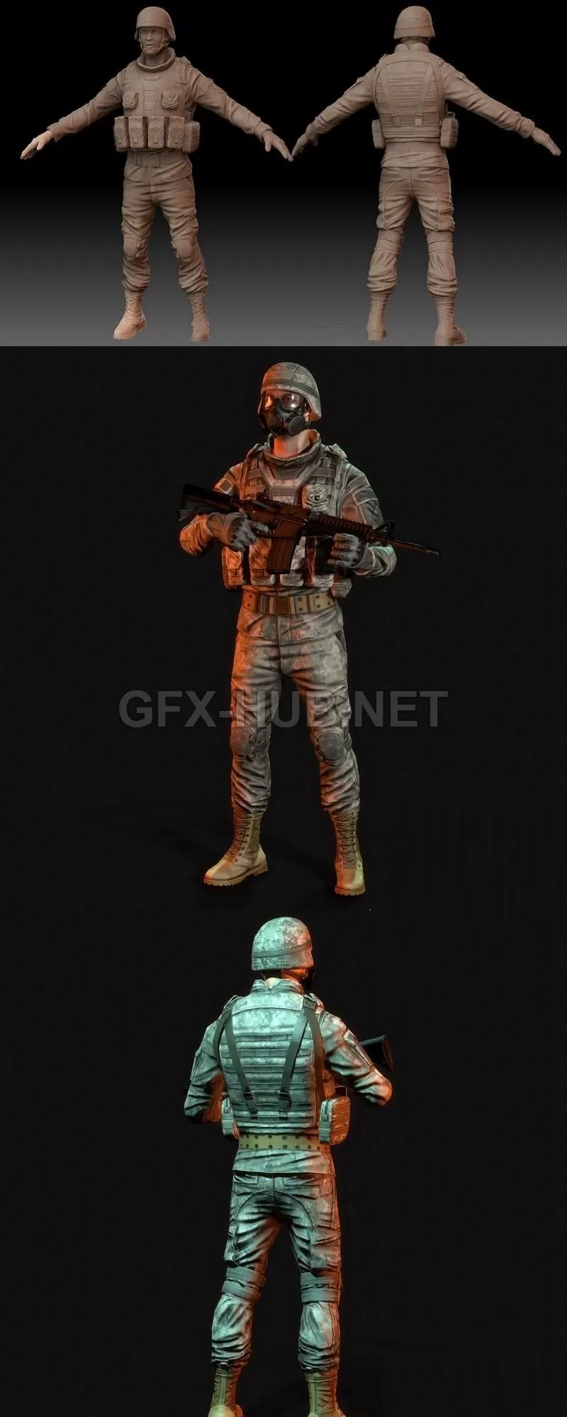 PBR Game 3D Model – National Guard