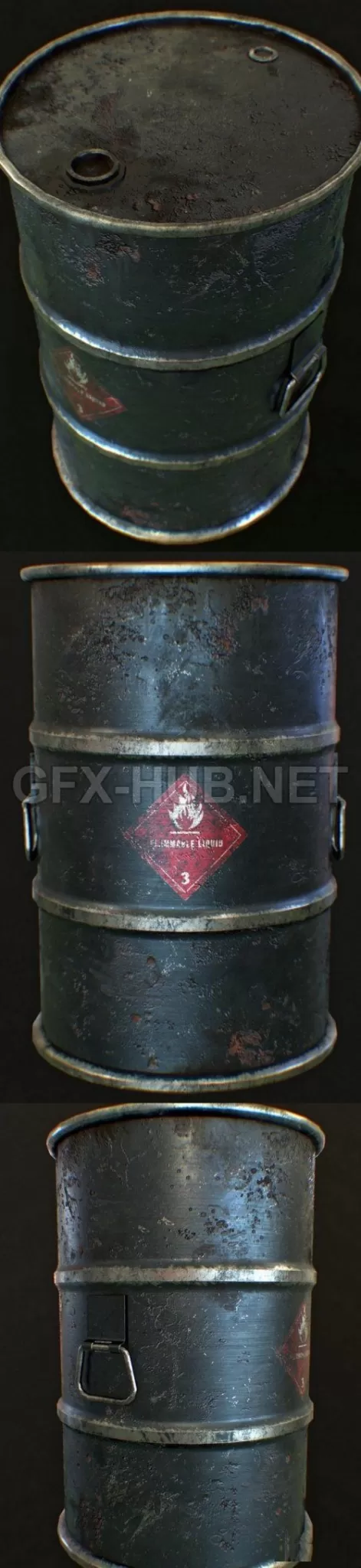 PBR Game 3D Model – Oil Barrel