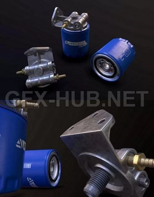 PBR Game 3D Model – Oil Filter Assembly PBR