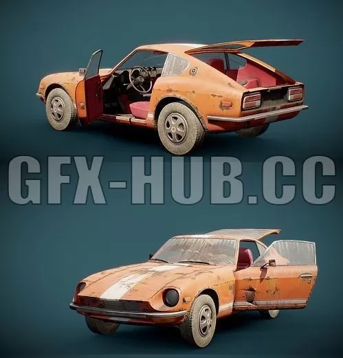 PBR Game 3D Model – Old Coupe