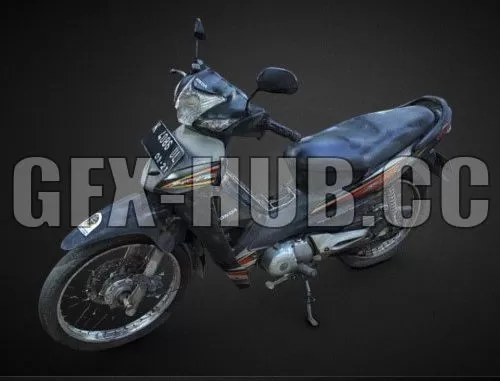 PBR Game 3D Model – Old motocycle Supra Fit