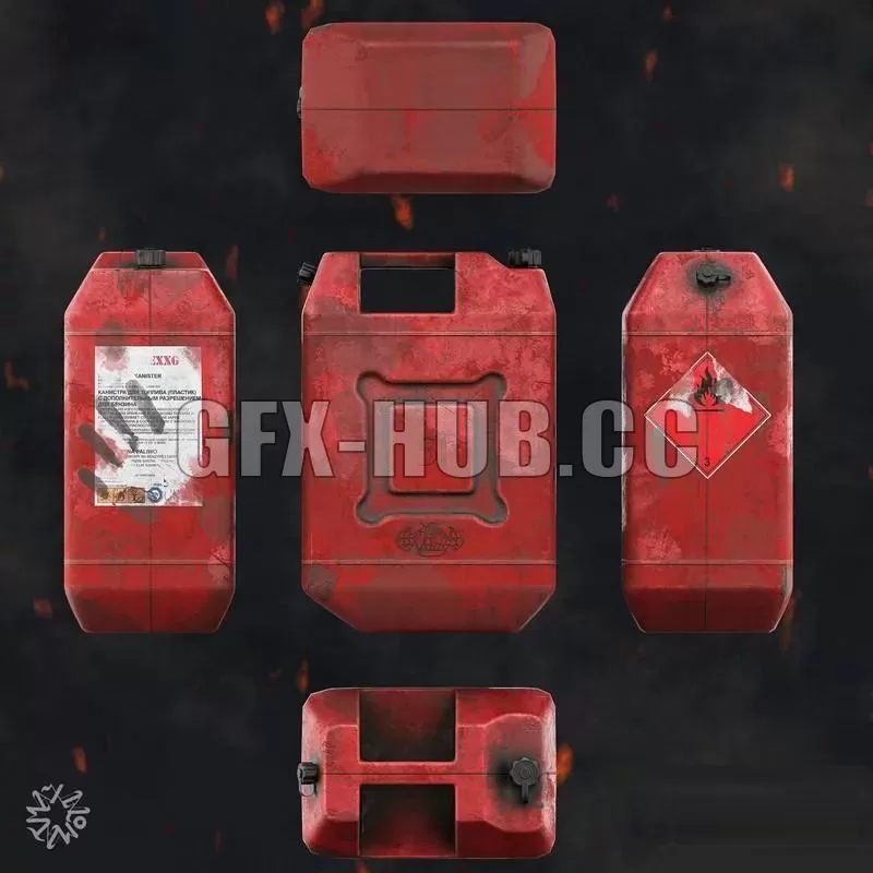 PBR Game 3D Model – Old Plastic Jerrycan