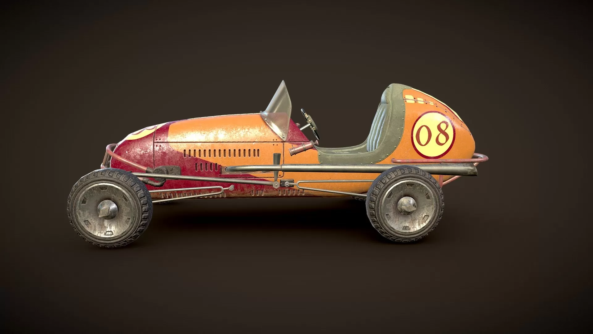 PBR Game 3D Model – Old racing car