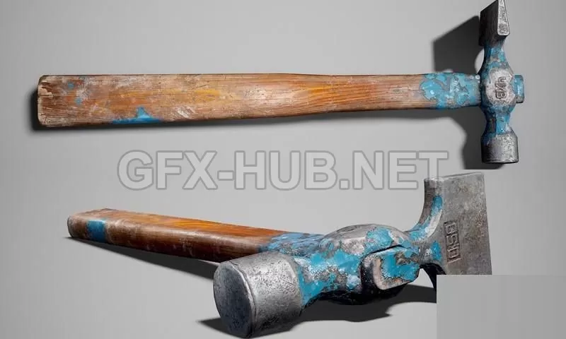 PBR Game 3D Model – Old Soviet Hammer