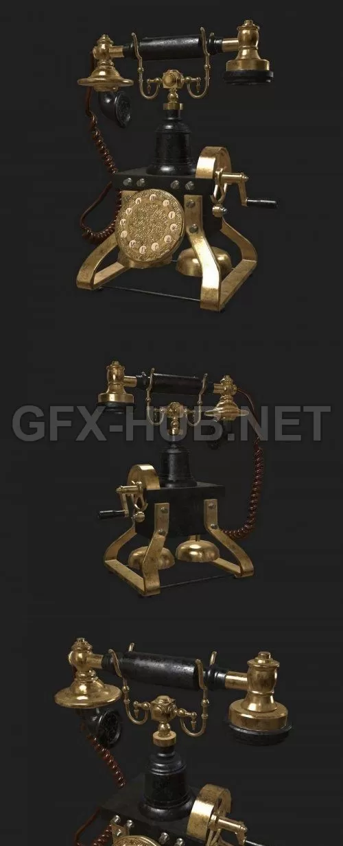 PBR Game 3D Model – Old Style Telephone