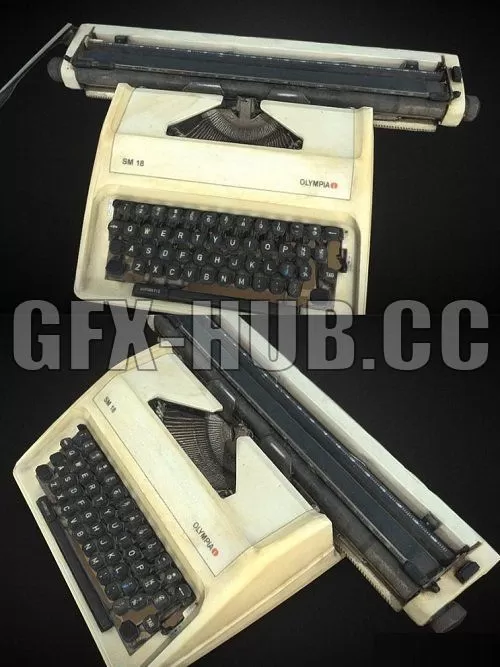 PBR Game 3D Model – Old Typewriter