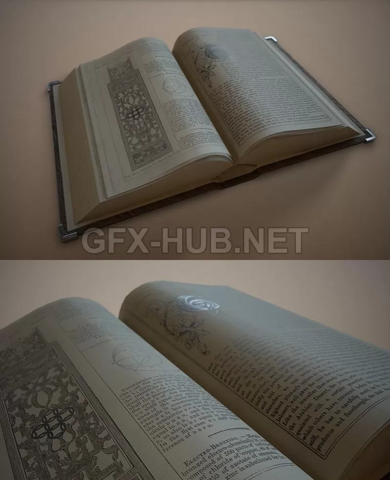 PBR Game 3D Model – Open Book