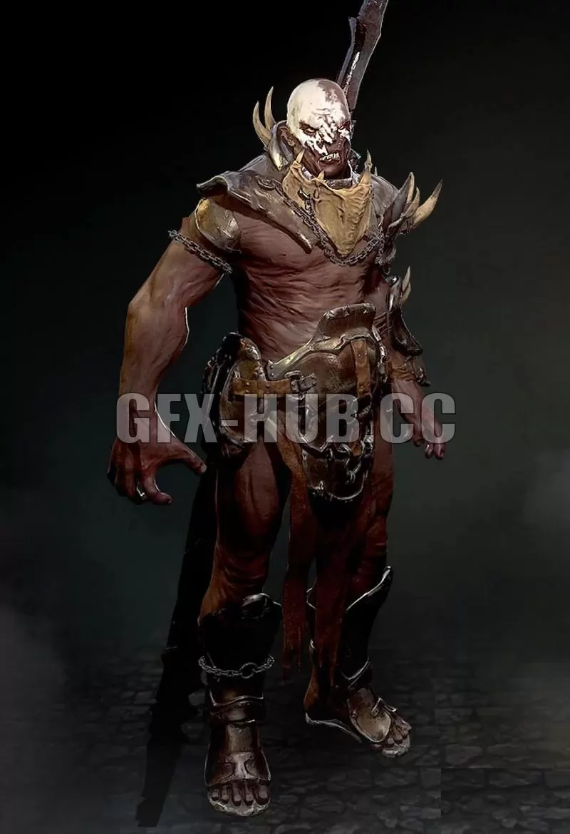 PBR Game 3D Model – Orc Warrior