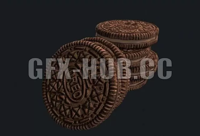 PBR Game 3D Model – Oreo Cookie