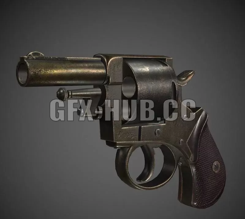 PBR Game 3D Model – Original British Victorian Era Belgian-made British Bulldog