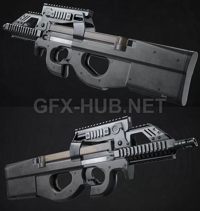 PBR Game 3D Model – P90 SMG