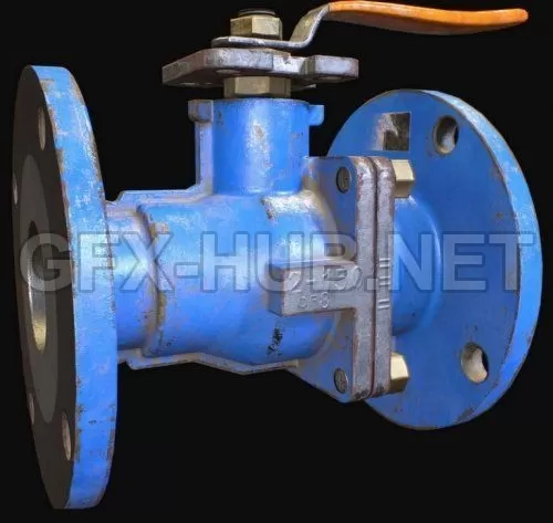 PBR Game 3D Model – Painted Valve