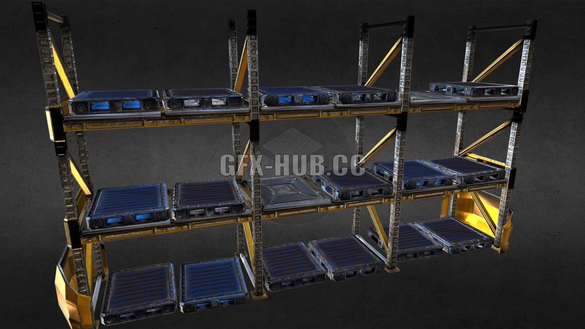 PBR Game 3D Model – Pallet Racks