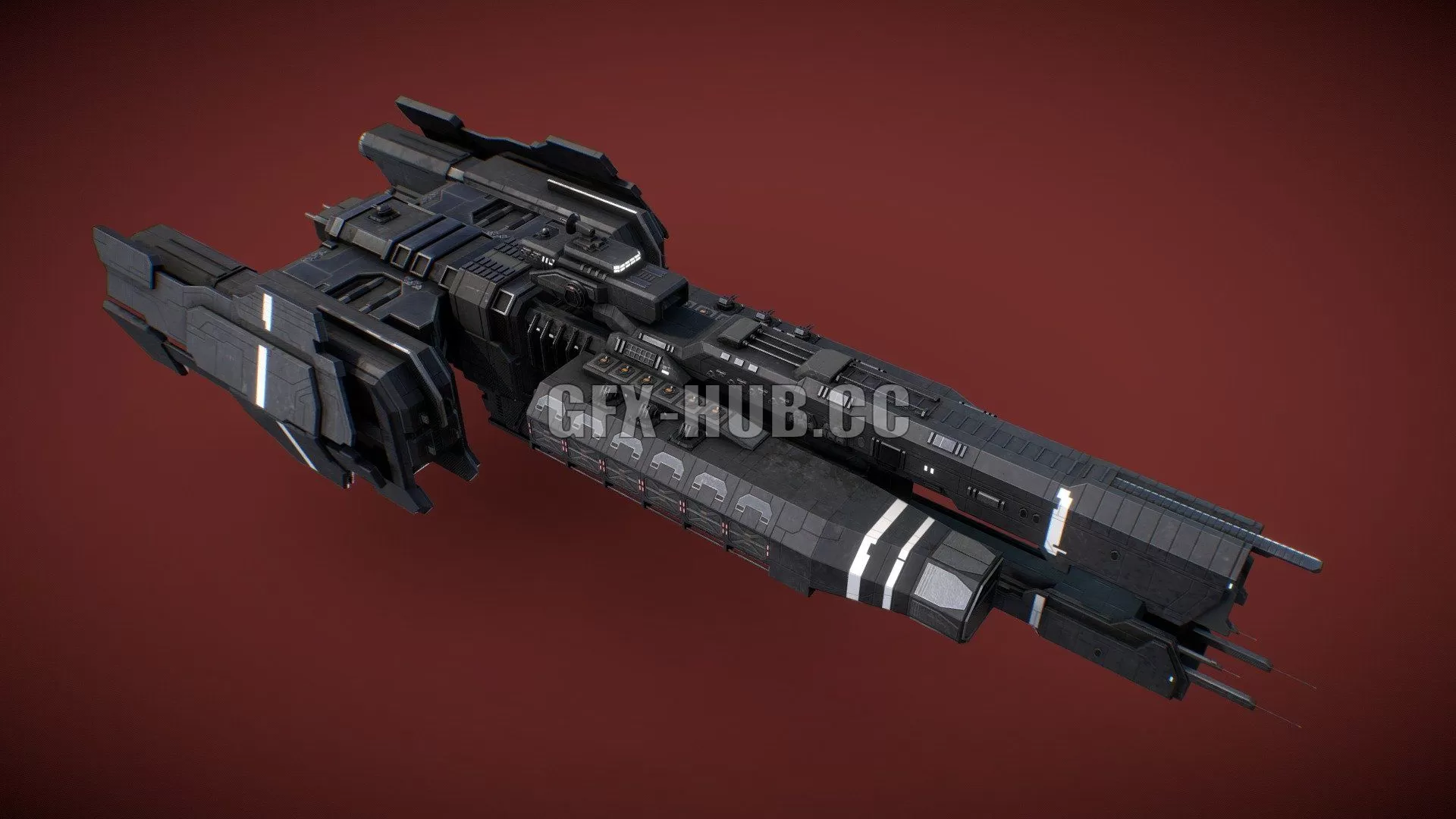 PBR Game 3D Model – Paris Class Heavy Frigate