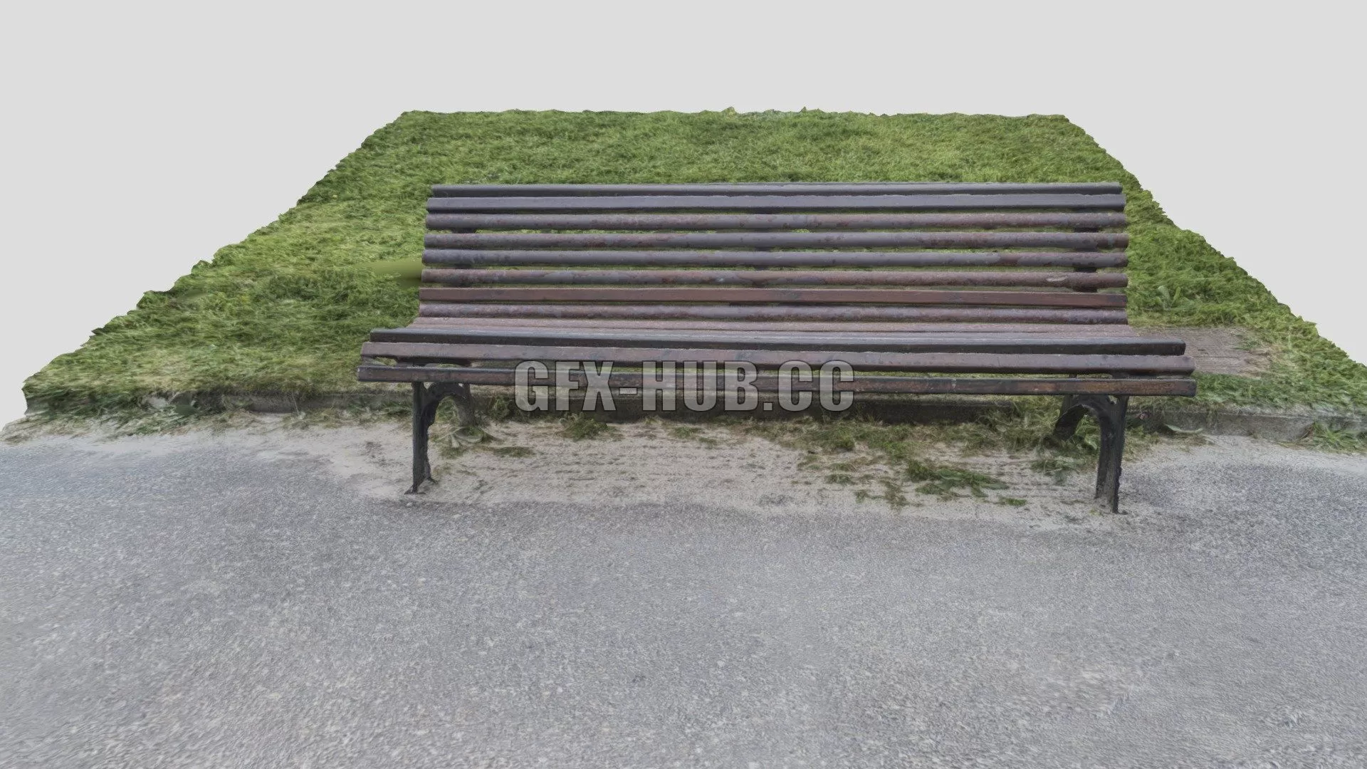 PBR Game 3D Model – Park benc