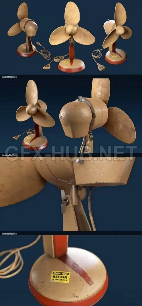 PBR Game 3D Model – PBR Fan (max, fbx, obj)