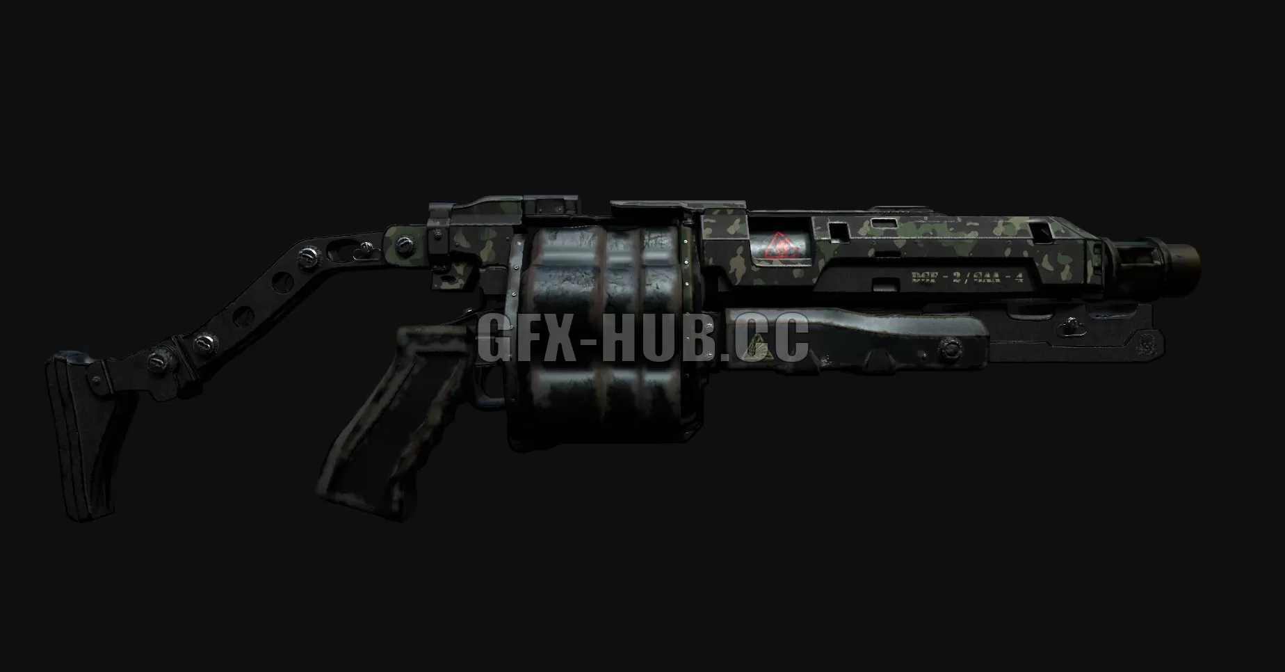PBR Game 3D Model – PBR Grenade Launcher SI-Fi (DOOM)
