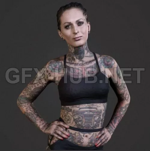 PBR Game 3D Model – PBR Lana – Tattoo model