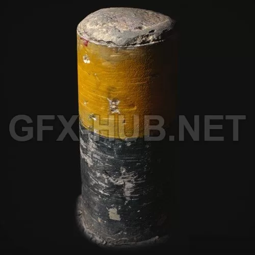 PBR Game 3D Model – PBR Traffic Pile 3D Scan