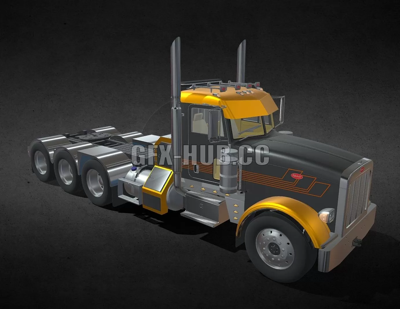 PBR Game 3D Model – Peterbilt 367 Heavy Haul