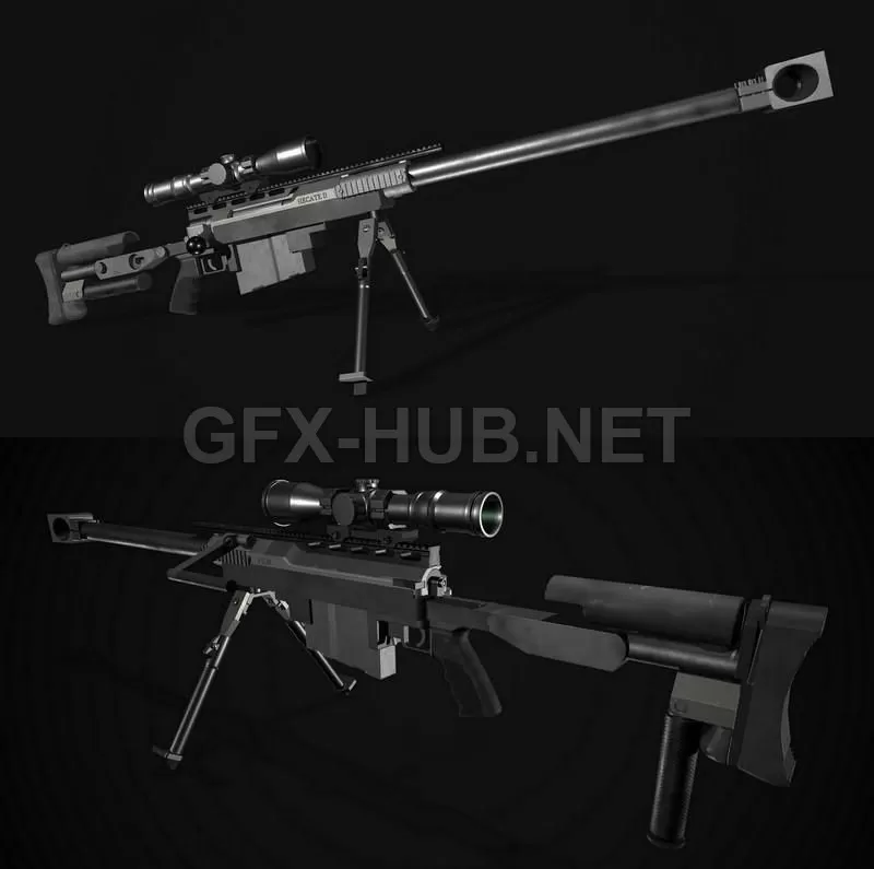 PBR Game 3D Model – PGM Hecate Sniper Rifle