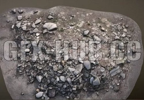 PBR Game 3D Model – Pile of construction waste