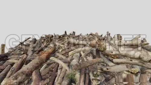 PBR Game 3D Model – Pile of Sticks (fbx)