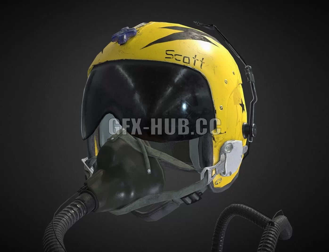 PBR Game 3D Model – Pilot Helmet