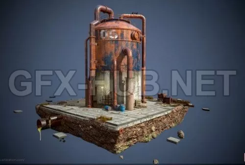 PBR Game 3D Model – Pipe Tank PBR