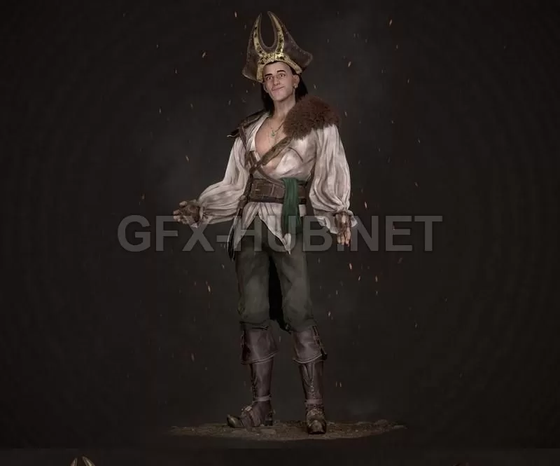 PBR Game 3D Model – Pirate Loki