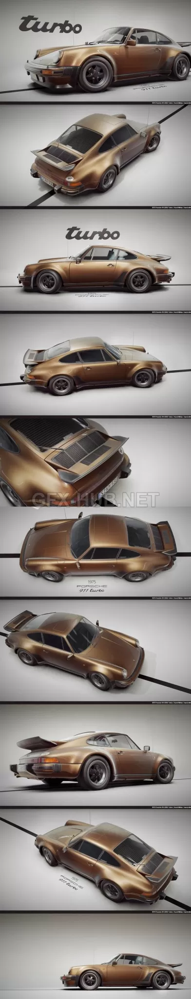 PBR Game 3D Model – Porsche 911 930 Turbo 1975