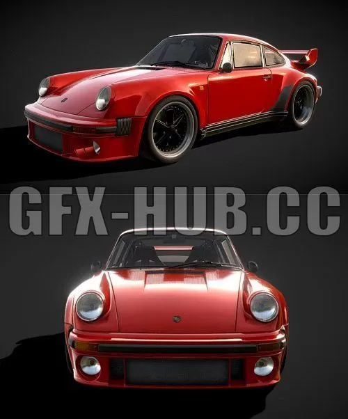 PBR Game 3D Model – Porsche 930 Turbo