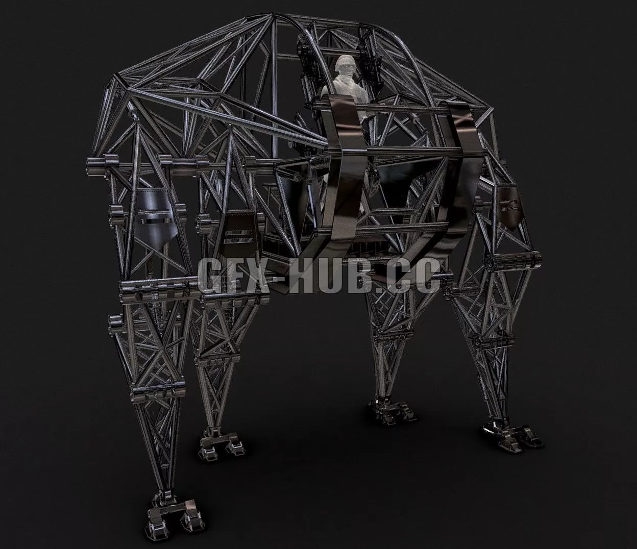 PBR Game 3D Model – Powered exoskeleton prosthesis