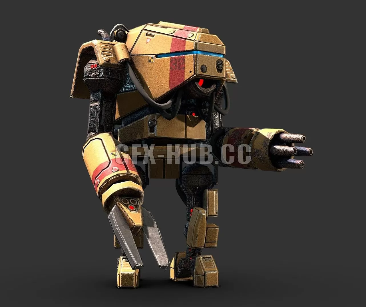 PBR Game 3D Model – Powersuit Mecha