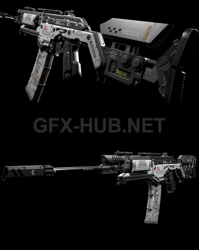 PBR Game 3D Model – Precision Rifle