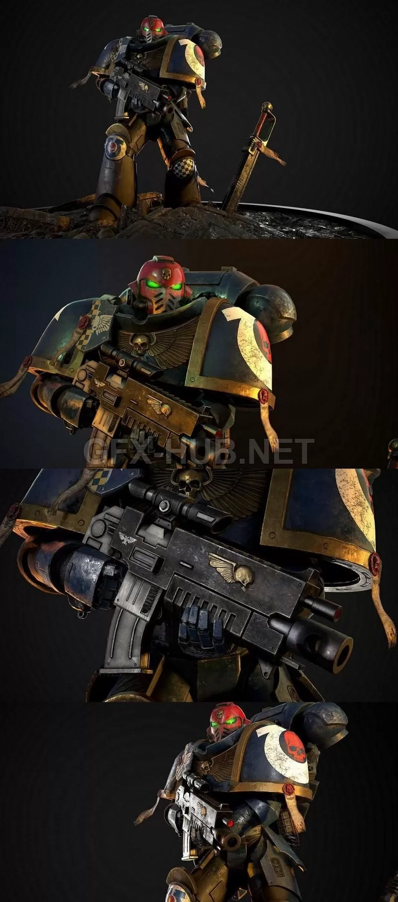 PBR Game 3D Model – Primaris Space Marine Intercessor