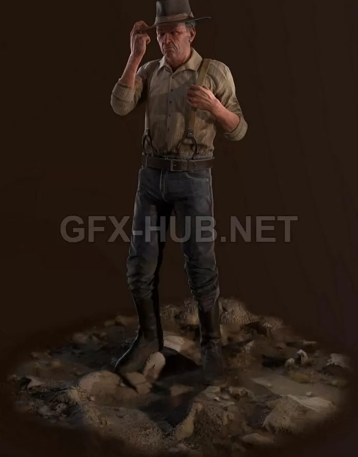 PBR Game 3D Model – Prospector