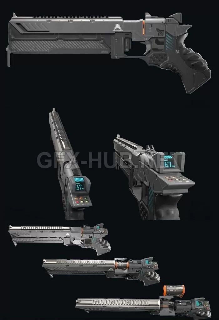 PBR Game 3D Model – Proton Eraser Hand Cannon