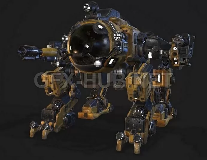 PBR Game 3D Model – QUADMECHA PBR