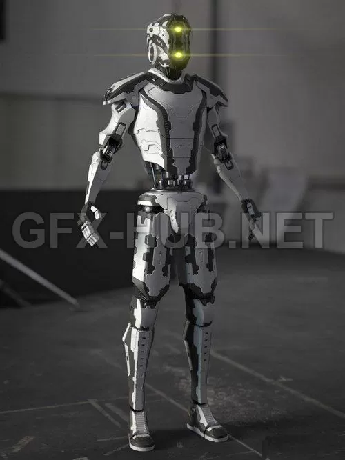 PBR Game 3D Model – Quandero-2 Police BOT