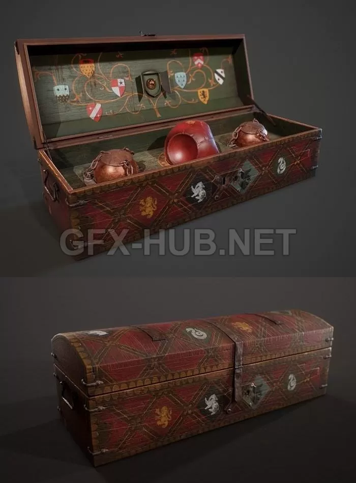 PBR Game 3D Model – Quidditch Chest
