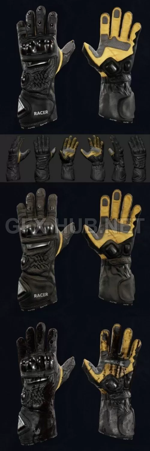 PBR Game 3D Model – Race glove