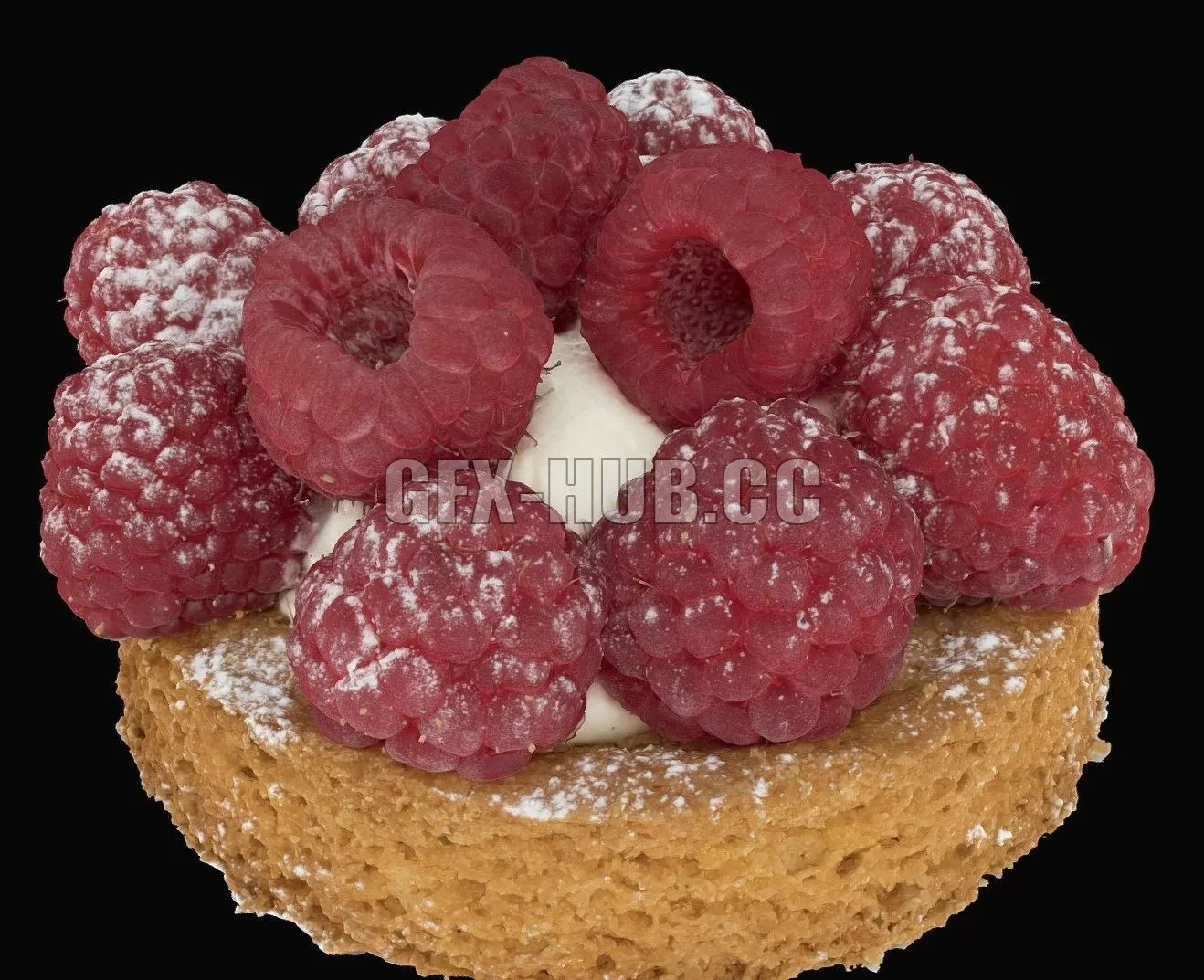 PBR Game 3D Model – Raspberry tartelette