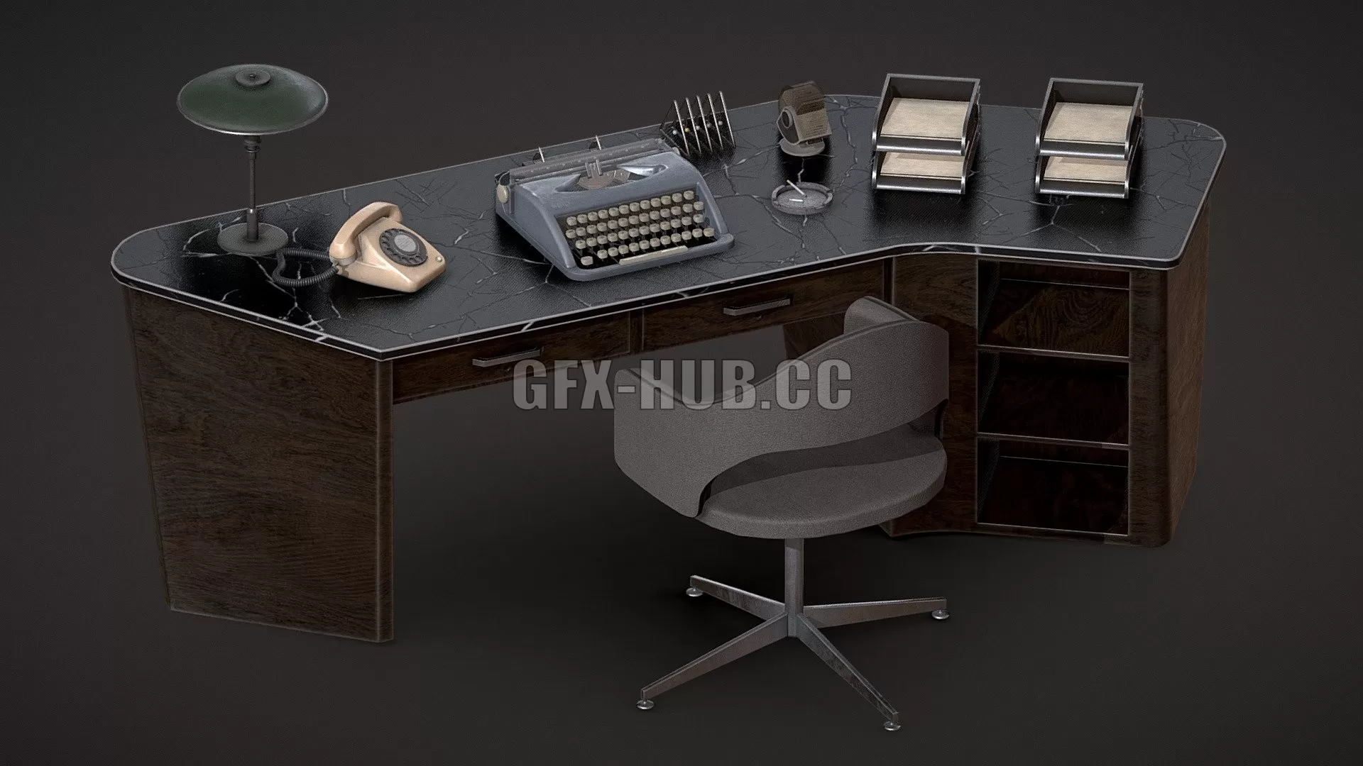 PBR Game 3D Model – Retro Office Supplies