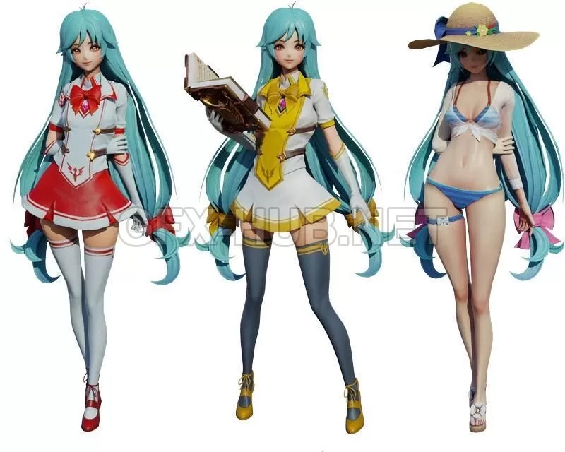 PBR Game 3D Model – Rin – 3D blender